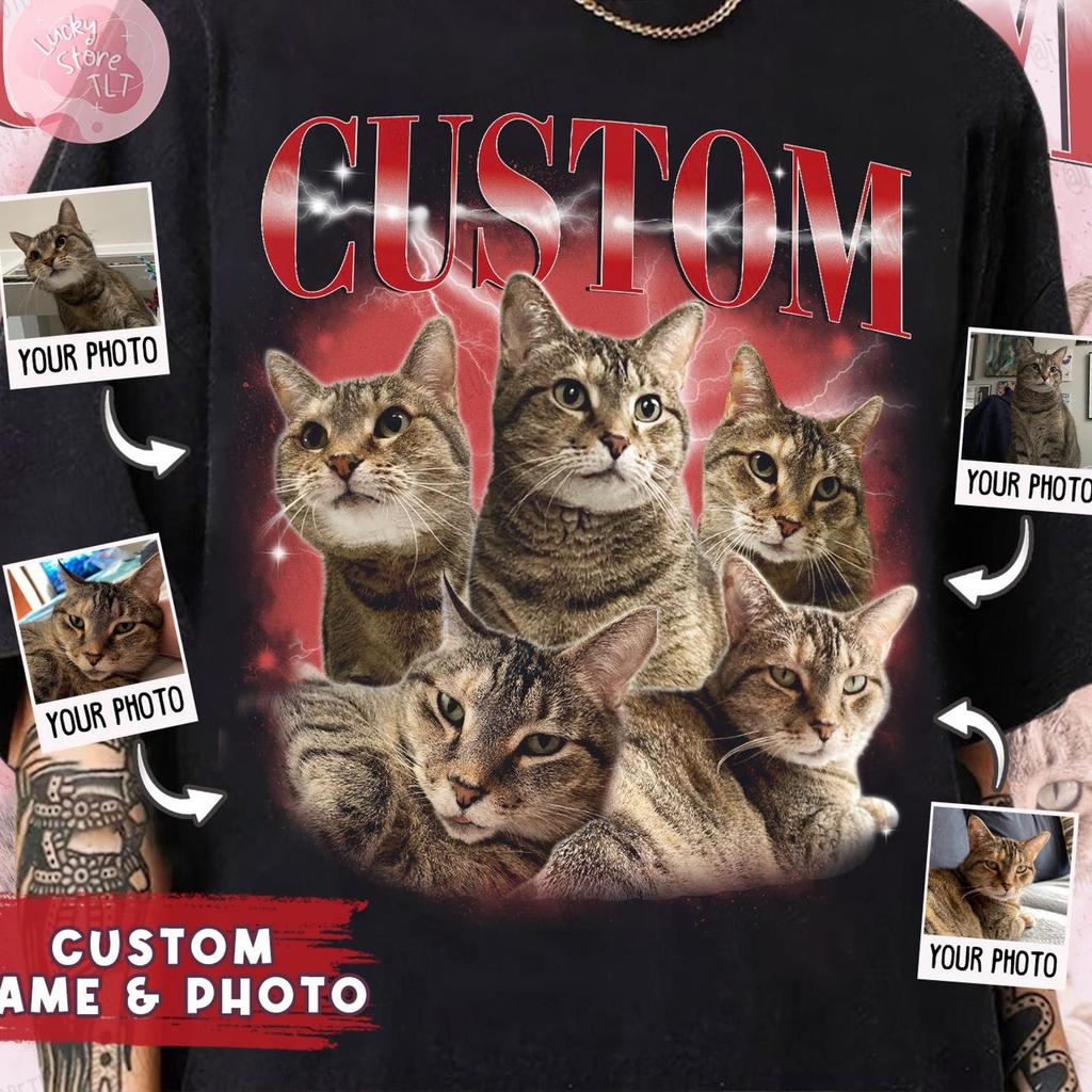 Custom Pet Bootleg Shirt, Custom Retro Cat Bootleg Shirt,Custom Photo Shirt,CUSTOM Your Own Bootleg Idea Here,Pet Photo Shirt, Cat Mom Gift