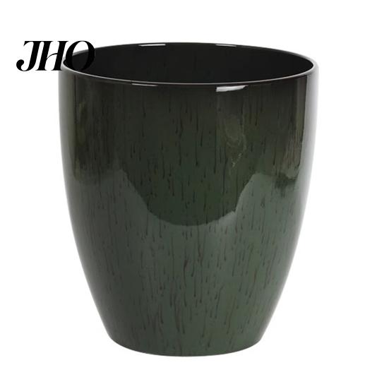 Resin Flower Pot Deep Imitation Ceramic Plant with Drainage Hole Monstera Unique Planter Saucer for Indoor Outdoor Plants Home Garden Office