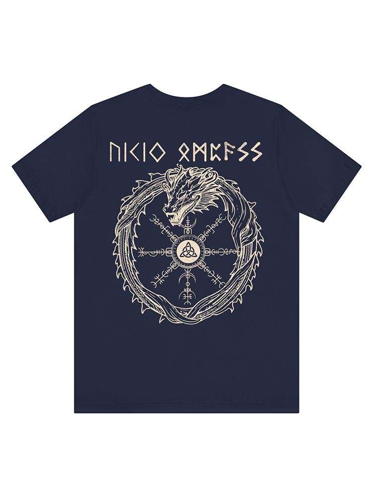 

Dragon Rune Men Cotton TShirt Viking Grunge Streetwear Athletic - Men s Summer Cotton Graphic Tee S разноцветный