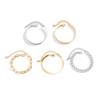 Smooth C-Shaped Mixed And Matched Twist Chain Jewelry, Simple Threaded Exaggerated O-Chain Set Bracelet