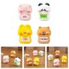 Collection Of 4 Funny Cartoon Animal Figurines With Emotional Signs For Enhancing Kids Room And Office Desktop Decors