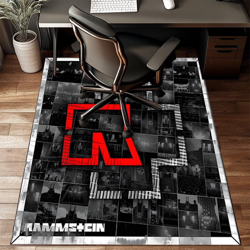 Ramm-stein Skulls And Logo Area Rug Suitable for Indoor And Outdoor,Carpets for Kitchens, Homes, Offices, Living Rooms,Home Decor,Christmas Gift