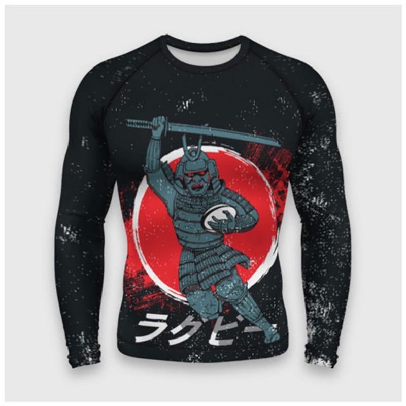 Japanese Bushido 3D Harajuku Printed Men's And Women's Cartoon Fashion Cool Casual Round Neck Long Sleeved T-shirt Handsome Top