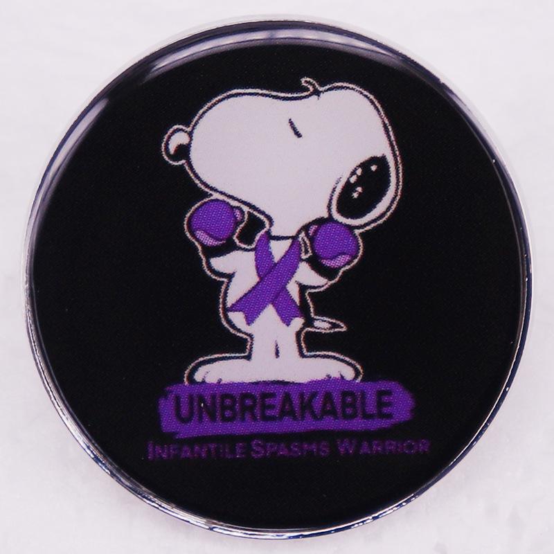 Snoopy Cartoon Brooch: Tourette s Syndrome Warrior Badge