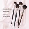 Fan-Shaped Highlighter Brush for Contour & Blush - Professional Makeup Tool