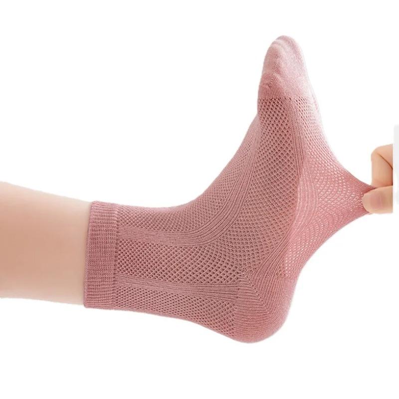 5 Pairs Women Socks Antibacterial Anti-odor Breathable Cotton Short Socks Summer Autumn Solid Color Women Socks