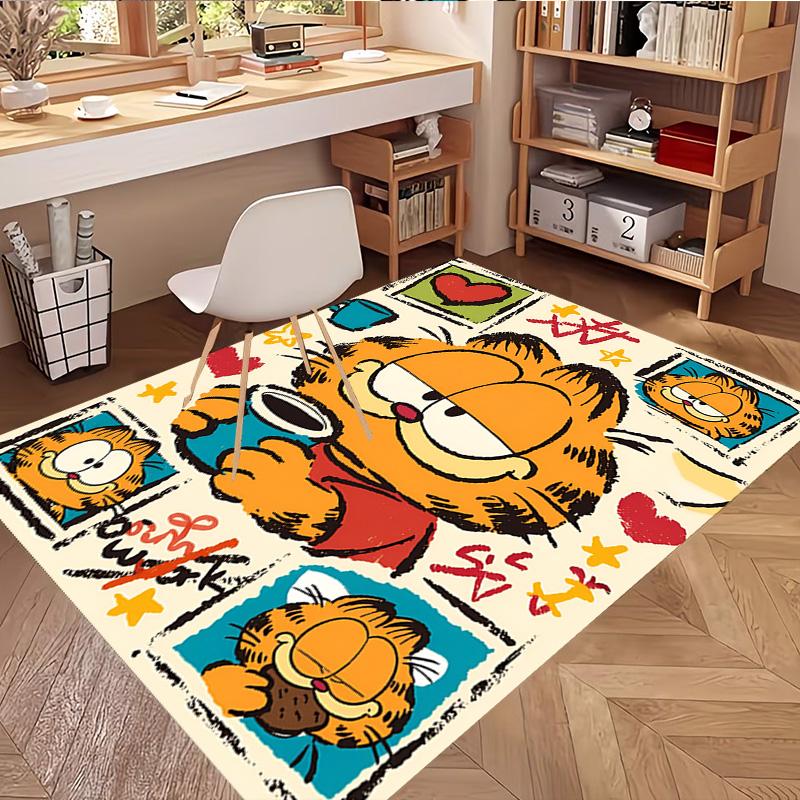 Garfield Print Rug, Washable Floor Carpet, For Entryway Dorm Laundry Room Office Study, Home Decor Birthday Christmas Gift