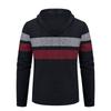 Men's Hooded Sweater Cardigan Sweater New Hooded Color Block Large Size Cardigan Sweater