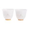 Sushitaoci Ice Jade Porcelain Light Ink Autumn Mountain Delicate Tea Cups, Pair of Cups, Smooth As Jade, Dehua White Porcelain Kung Fu Tea Cups, Set