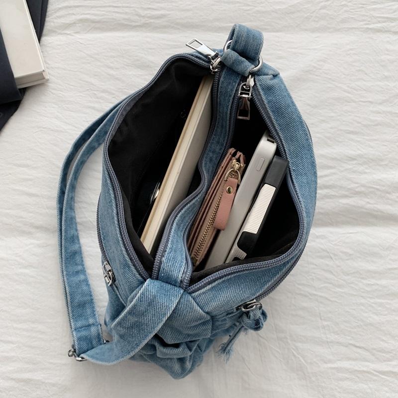 Shoulder Bag Denim Crossbody Bag Women Commuter Handbag