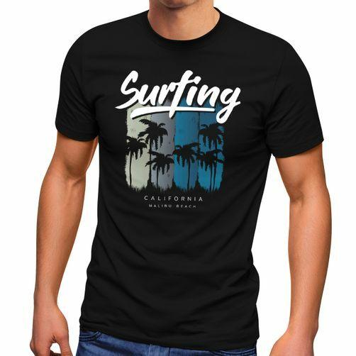 Men's T-Shirt Surfing California Malibu Beach Summer Beach Palm Trees Print-