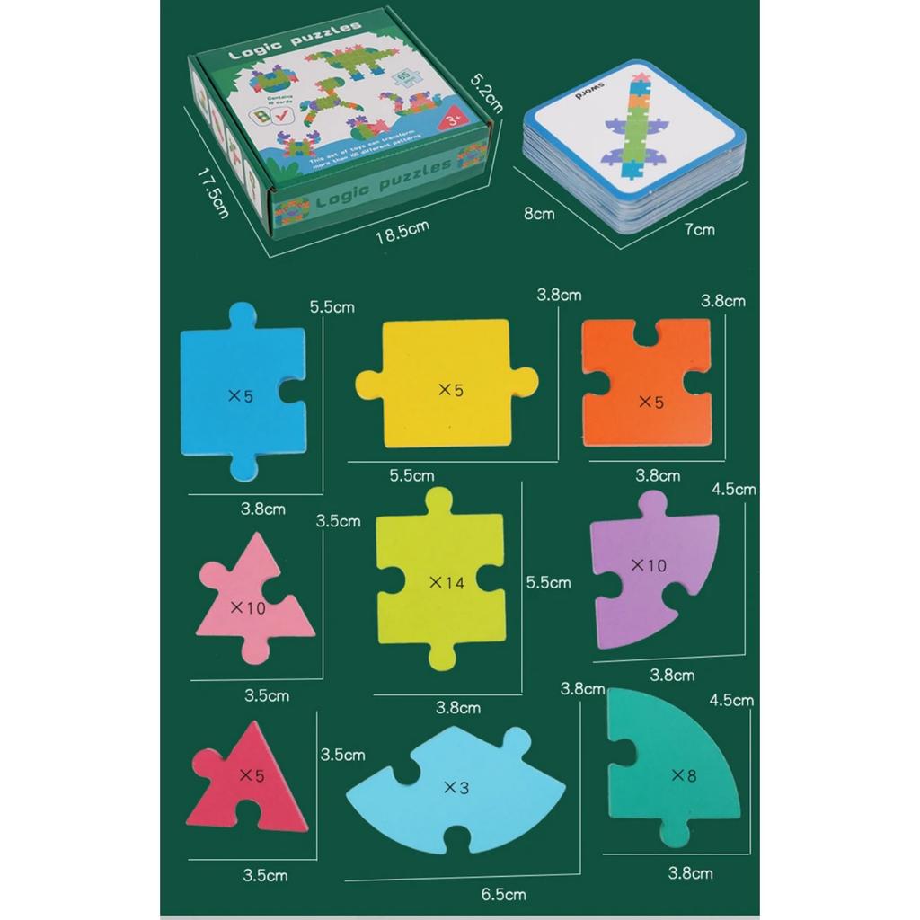 Children Logic Puzzle Tangram Toys Montessori Thinking Educational Games Matching Puzzle Brain Game Letter Animal Jigsaw for Kid