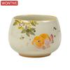 Golden Guifu Carp Teacup Travel Personal Meditation Cup Handmade Ceramic Tea Bowl Pu'er Master Cup Household Tea Set Accessories