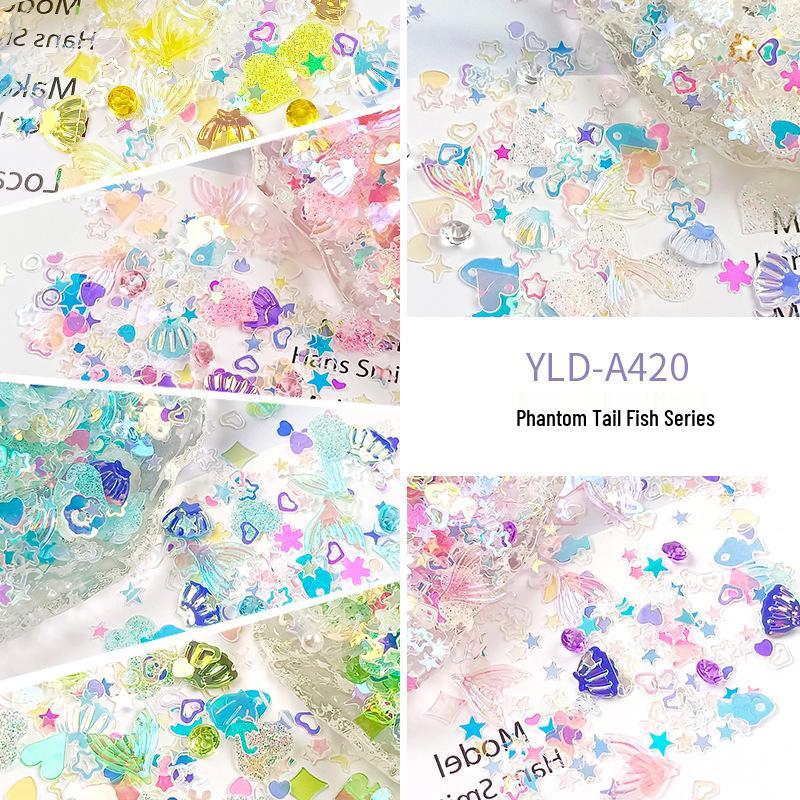 

Yaleduo Золотые Блестящие Пайетки Рыбий Хвост Ювелирные Аксессуары 20g/pack