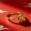 Sand Gold Plum Blossom Open Ring - Wedding Fashion Jewelry