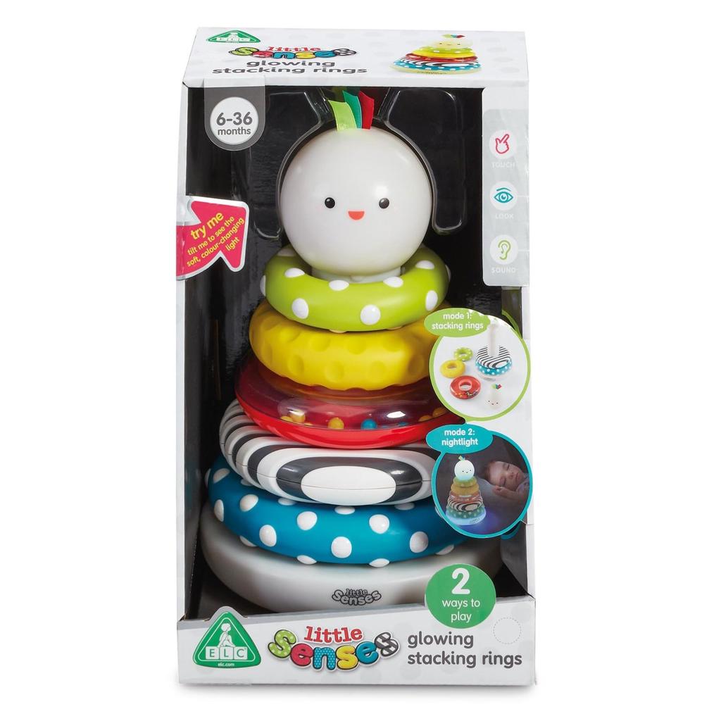 Early Learning Centre Illuminated Stacking Ring Baby Toy Baby Authentic Rattle, Gift, 145794,