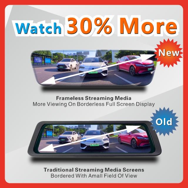 4K Mirror Dash Cam Streaming Media 170 Degree Wide Angle G-sensor Dash Cam WIFI App Control Parking Monitor Mirror Dashcam