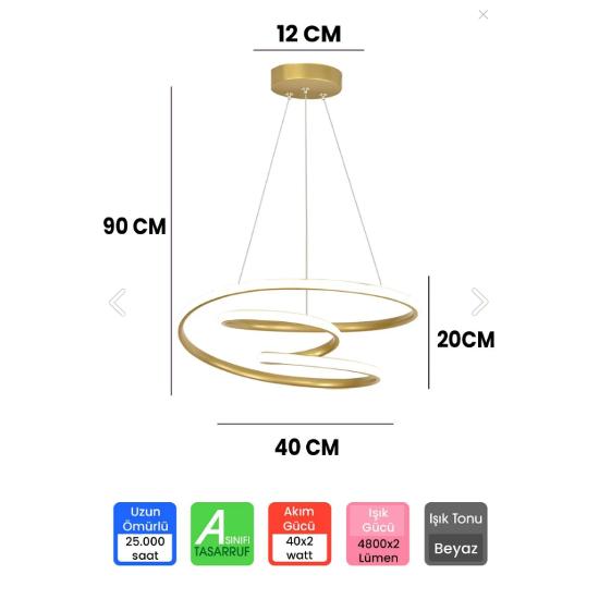 Modern Pendant Galaxy Gold Case White Light Led Chandelier