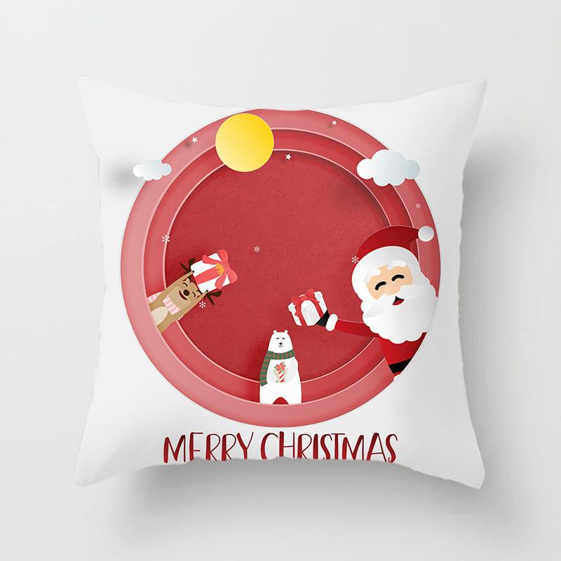 Cartoon Christmas Throw Pillow Set Santa Claus Sofa Gift Home Decor Pillowcase Christmas Gift Pillowcase