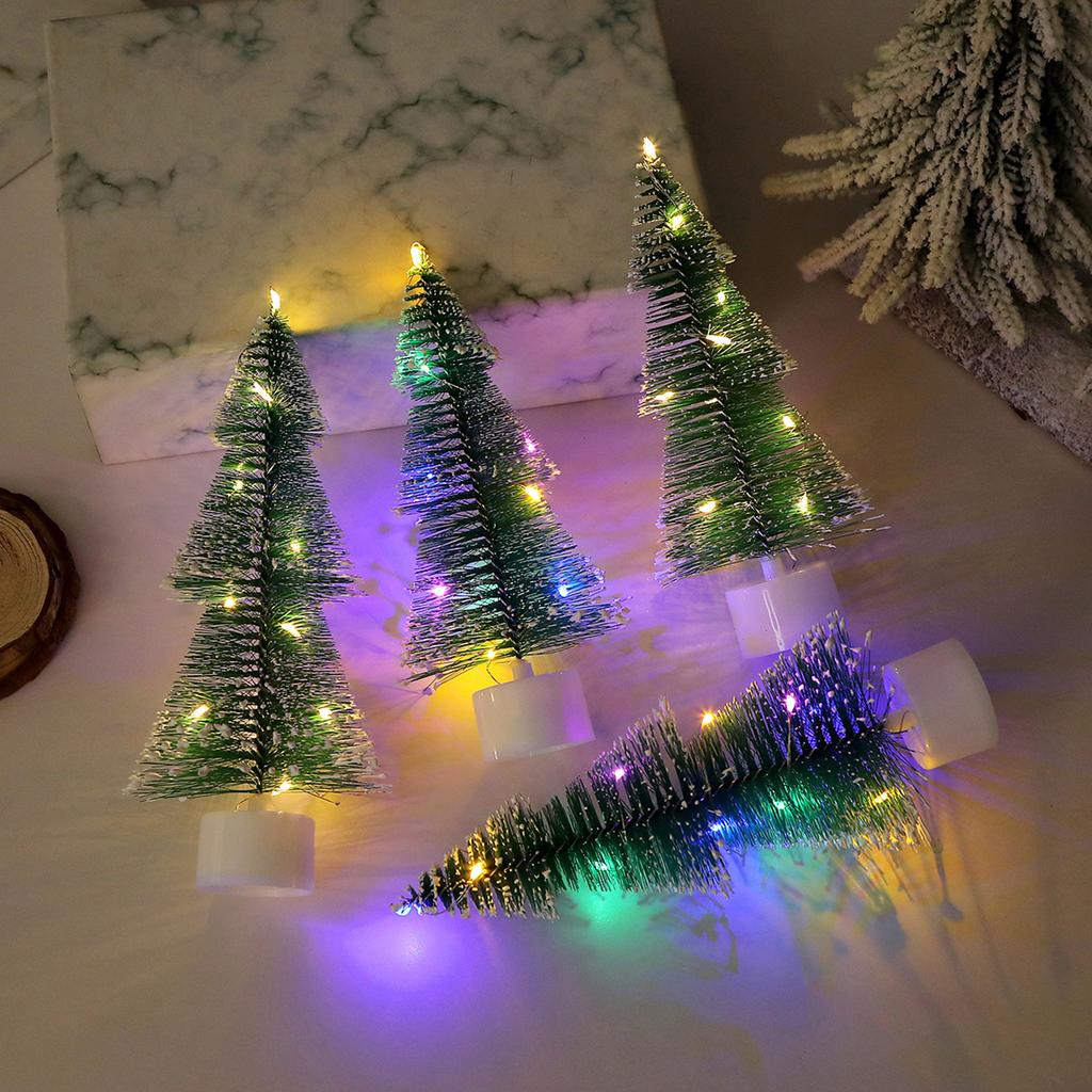 Christmas Tree With  Needles Christmas Decorations Colorful Luminous Night Light Desktop Ornaments Gifts