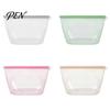 Reusable Dry Goods Storage Pouches Silicone Food Bag, Double Sealing Keeping Leak-proof Portable Hanging Bags Food-Grade Container, Heat Resistant