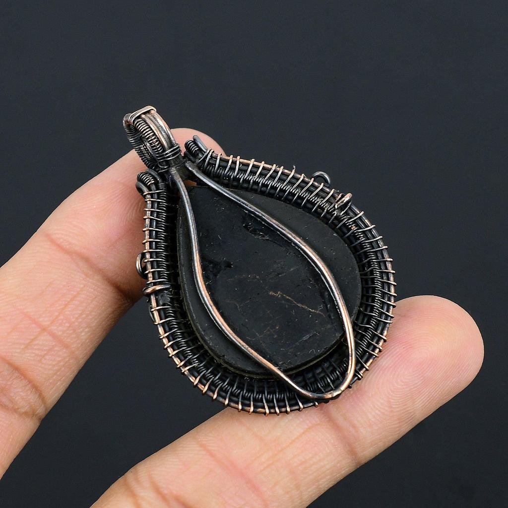 Black Tourmaline Rough 999 Copper Wire Wrapped Pendant, Handmade Gemstone Pendant Jewelry, Gifts For Wife Brand New Pendant