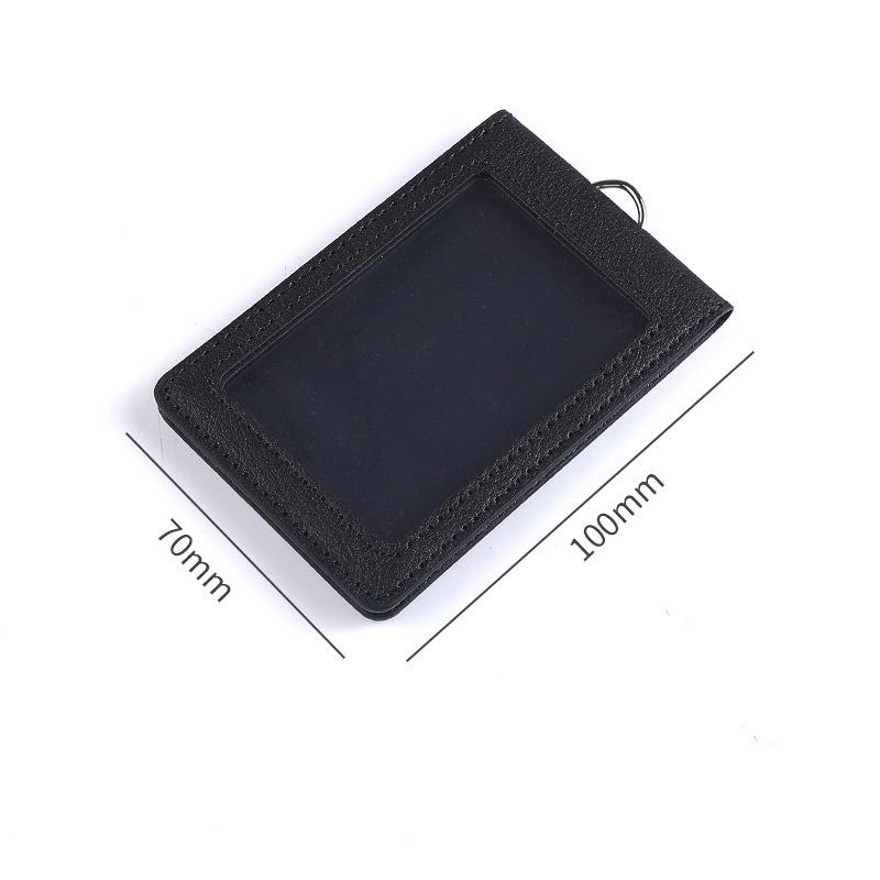 

Складной держатель для карт с двумя отделениями и выдвижным шнурком для удостоверения личности, студенческих или автобусных карт