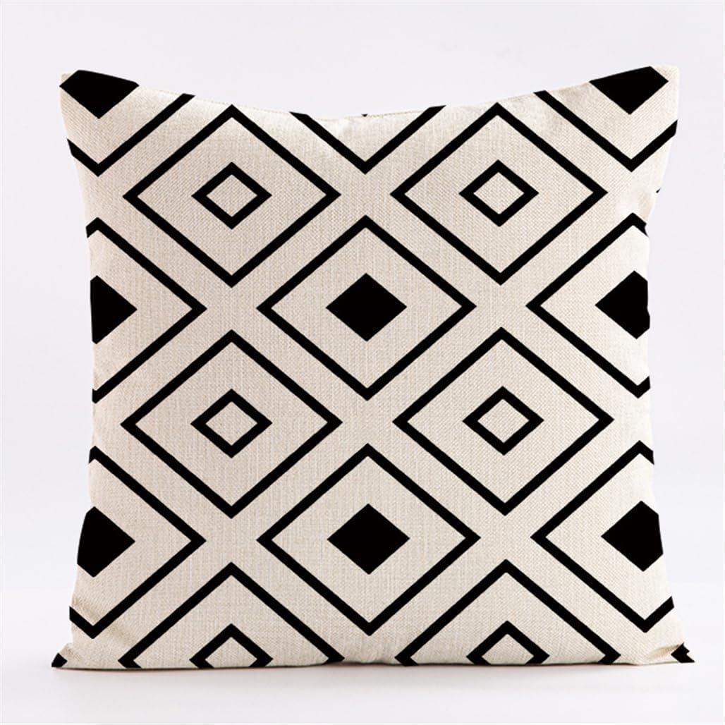 

Chic Black and White Geometric PillowcasesLiving room sofa cushion cover, soft and comfortable, bedroom room decoration 16x16in 40x40cm