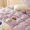 Purple Yellow Bedding Set Solid Color Duvet Cover Set With Pillowcases For Girls Bed Sheet Set for All Seasons