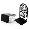 Sturdy Metal Bookends With Not Slip Base Floral Design For Home Office And Study Room