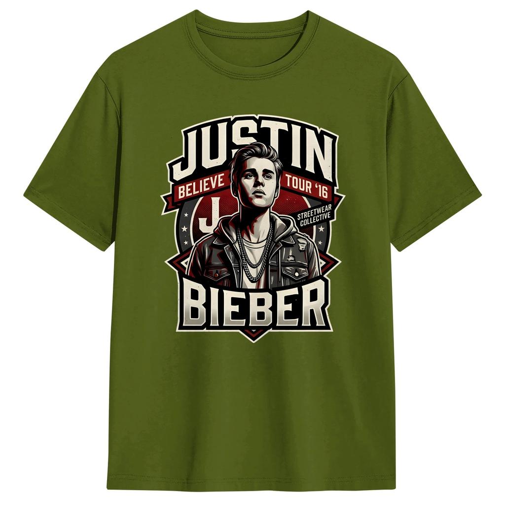 JJustins BBiebers Believe Tour T Shirt Summer Harajuku TShirts Cotton Crewneck Plus Size Top Tees ShortSleeve Vintage Tops