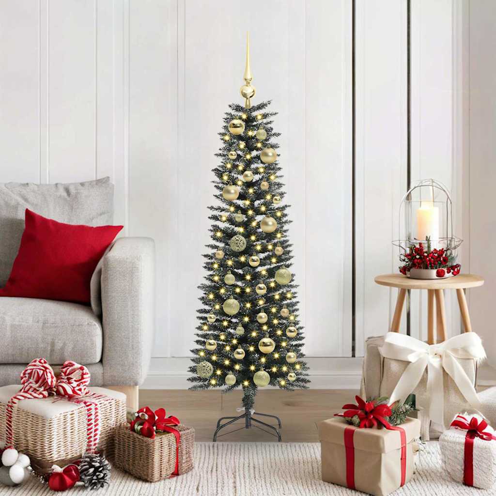 Artificial Christmas Tree with 150 LEDs and Stand Green 120 cm