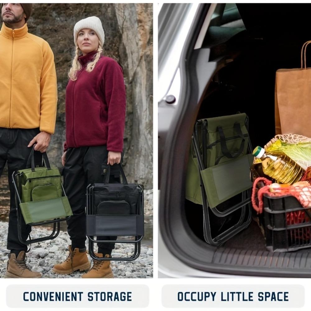 Portable Folding Camping Chair Lightweight with Backrest Carry Bag Included Heavy Duty Outdoor Seat for Camping Fishing