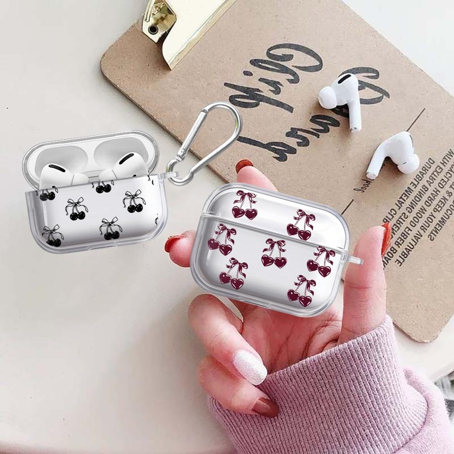 Fruit Cherry Case For Airpods 4 Pro 2 Pro3 3 1 Pro2 Clear Earphone Cases Cover