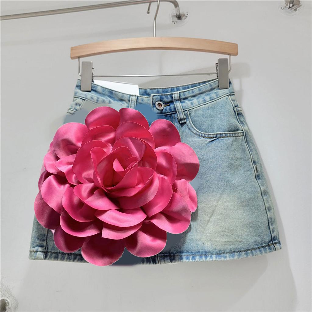 Elegant 24cm Handmade Lapel Pin Beautiful Satin Flower Lapel Pin Delicate Brooch Jewelry for Work and Business
