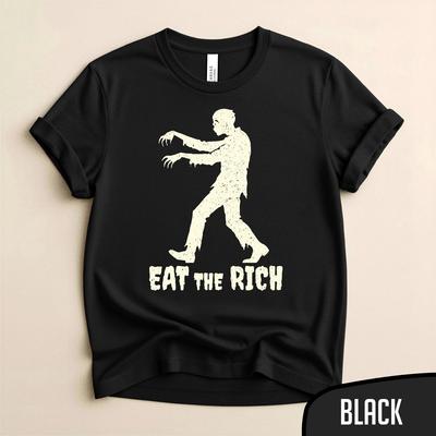 Eat The Rich Zombie Graphic Tee – Vintage Horror Style, Activist Shirt and Kids Tshirt and Kids tShirt and Kids Tshirt