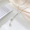New 925 Silver Long Necklace Personality Charm Geometric Shape Woman Pendant Choker Birthday Gift Exquisite Jewelry
