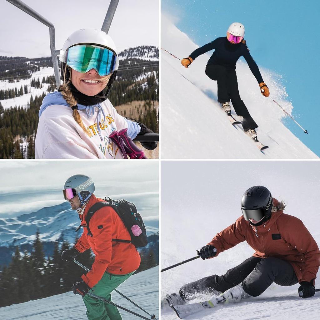 Rahmenlose Skibrille beschlagfrei UV400 - schwarz