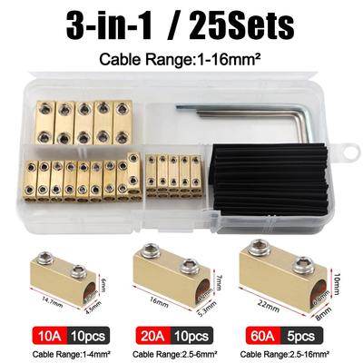 With Heat Shrink Tubing Brass Terminal Block High Current Pressure Free Quick Terminal Block Waterproof High Power Splitter