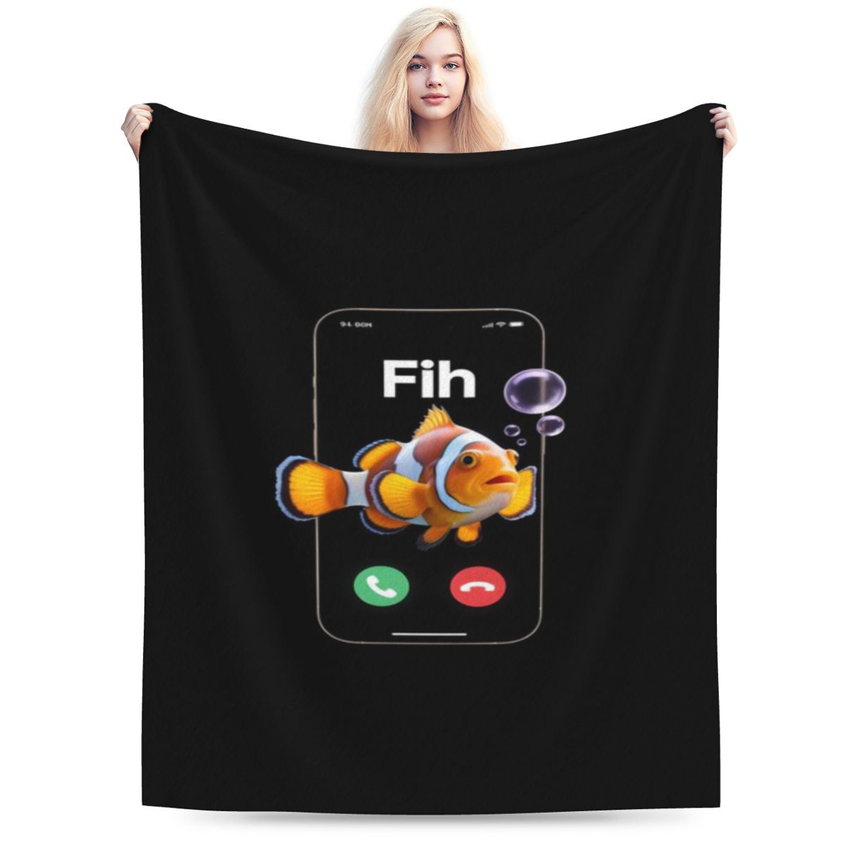 

Fih Meme Shirt Custom Comfortable Decorate Home An UltraSoft Micro Fleece Blanket 75x100cm 30x40in