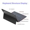 Tablet Keyboard & Protective Case Black Wireless Bluetooth-compatible Keyboard with Colorful Backlight Plastic Tablet Protector for Microsoft Surface