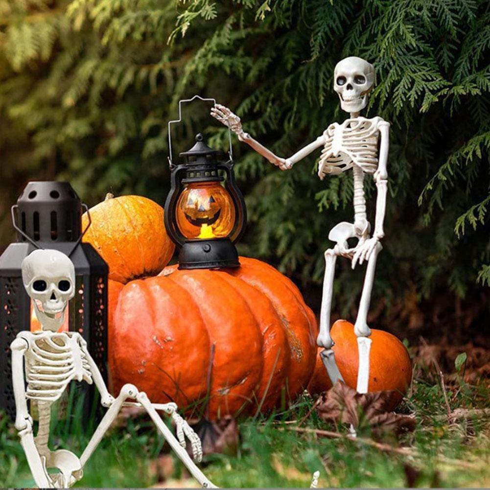 90/40CM Skeleton Halloween Decor Halloween Skeleton with Movable Joint Skeleton for Halloween Haunted House Accessories