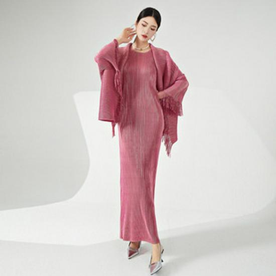 Pleated Skirt & Striped Long-Sleeve Top Two-Piece Set for Women - Spring Collection