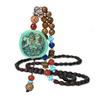 Handmade Bohemian Long Pendant Necklace Women With Wooden Beads Bodhi Seed Charm Vintage Ethnic Style