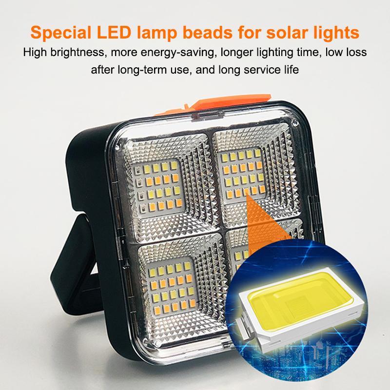 1Pcs Portable Outdoor Floodlight Solar Rechargeable Multifunctional Led Work Light 1200Mah Lithium Battery Suitable For Camping