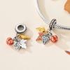 Copper Golden Autumn Series Charms Maple Leaves Pendants Pumpkin Beads Fit Original Bracelet Diy Jewelry Gift