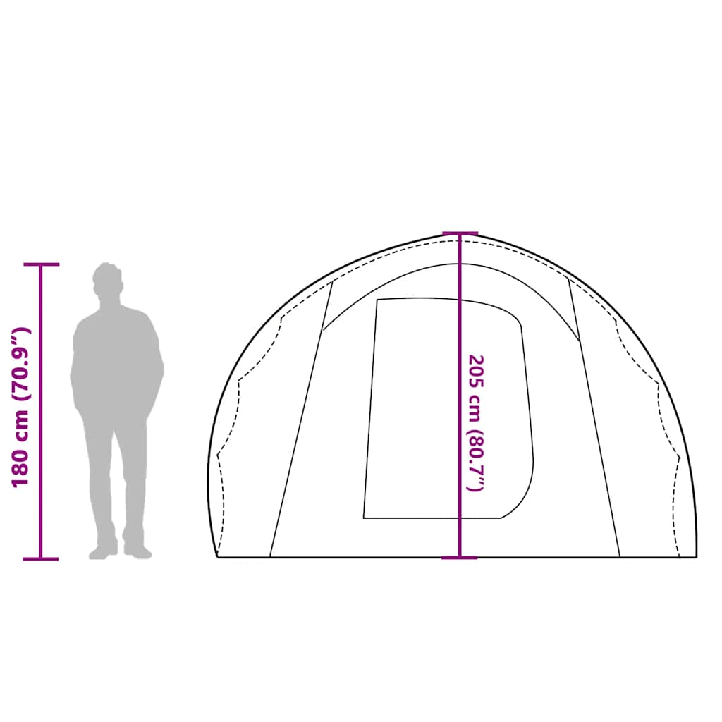 Tunnel Family Tent for 8 People Green Waterproof