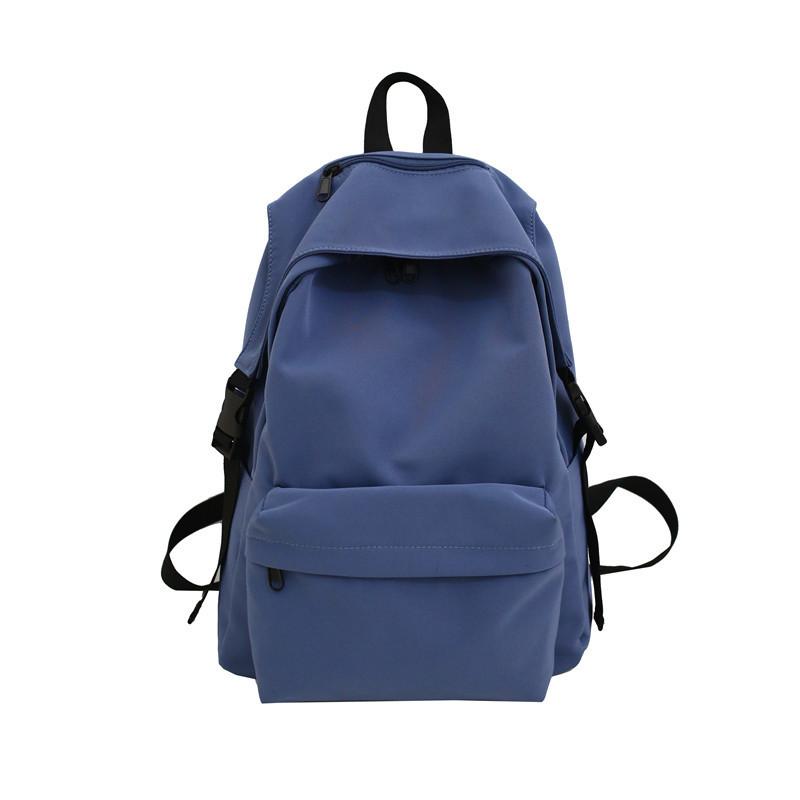 School Bag Backpack High-value Lightweight Girls' Backpack Solid Color Middle and High School Student Schoolbag Large Capacity Casual Backpack