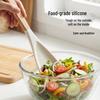 Food-Grade Silicone Spatula with Wooden Handle: Non-Stick, Heat-Resistant Cooking Utensil for Salads, Pans, Rice, and Ice Scooping