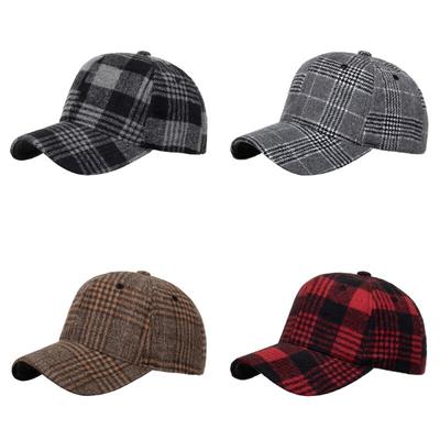 Casquette de Baseball classique à carreaux imprimés, unisexe, casquette d'extérieur décontractée, automne hiver, casquette à visière réglable